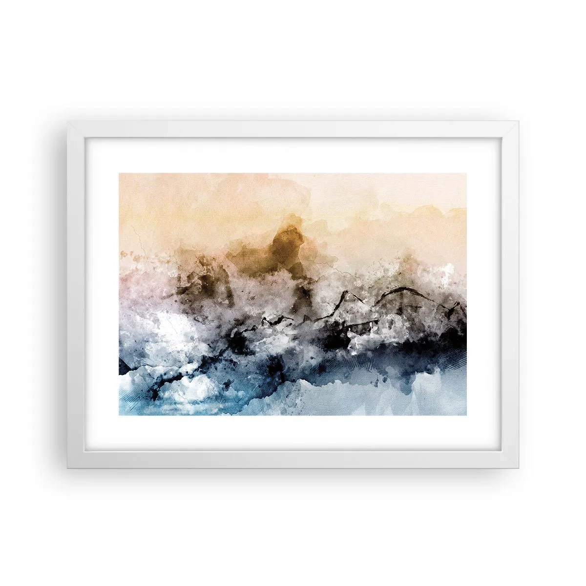 Plakat w białej ramie - Zatopione w tumanie mgły - 40x30 cm