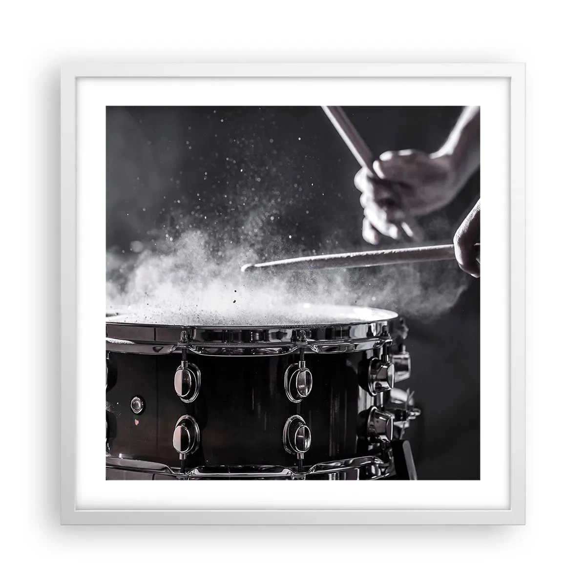 Plakat w białej ramie - Puls muzyki - 50x50 cm