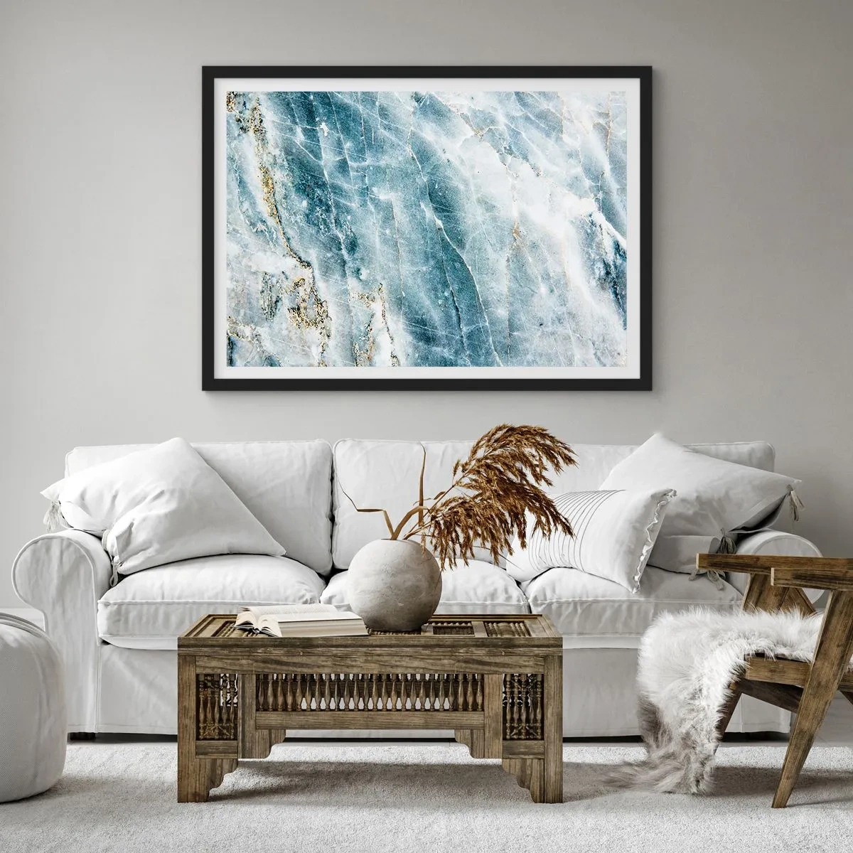 Plakat w czarnej ramie - Lodowy świat - 50x40 cm