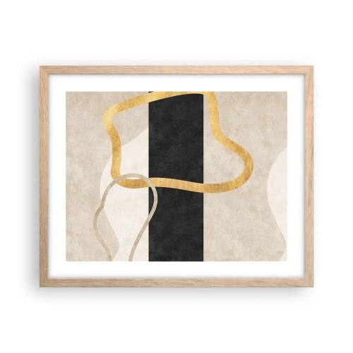 Plakat w ramie jasny dąb - Kształty zapętlone - 50x40 cm