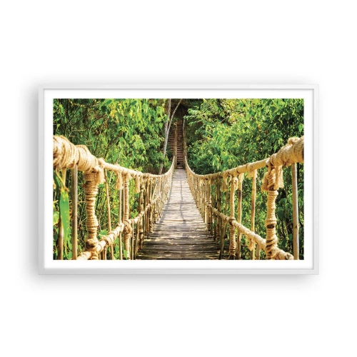 Plakat w białej ramie - Zawieszony w zieleni - 91x61 cm