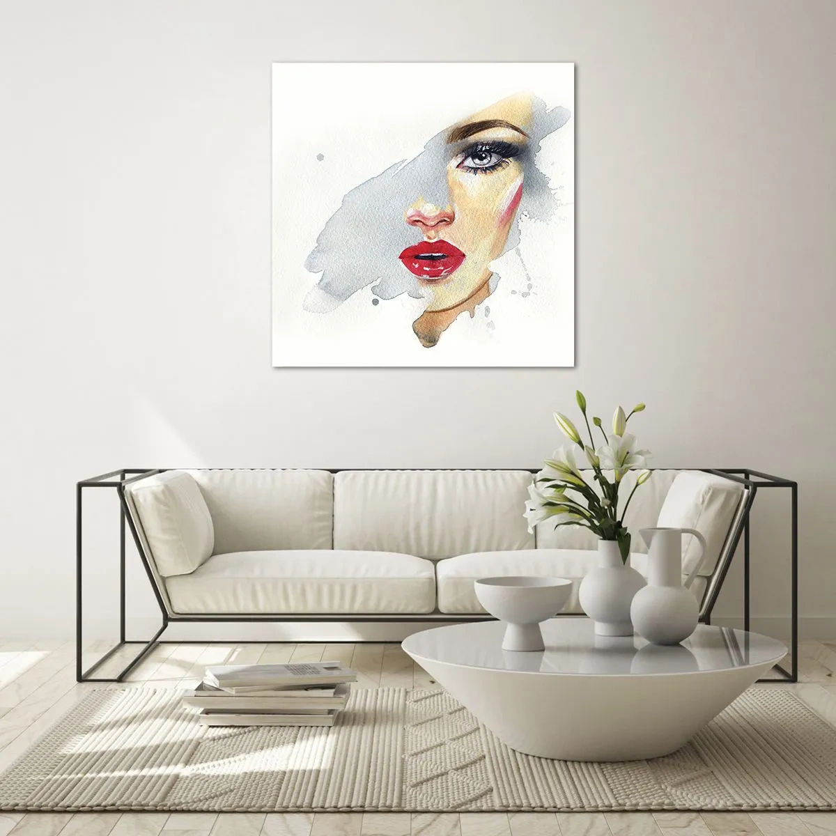 Obraz na szkle - Odbicie w kropli wody - 60x60 cm