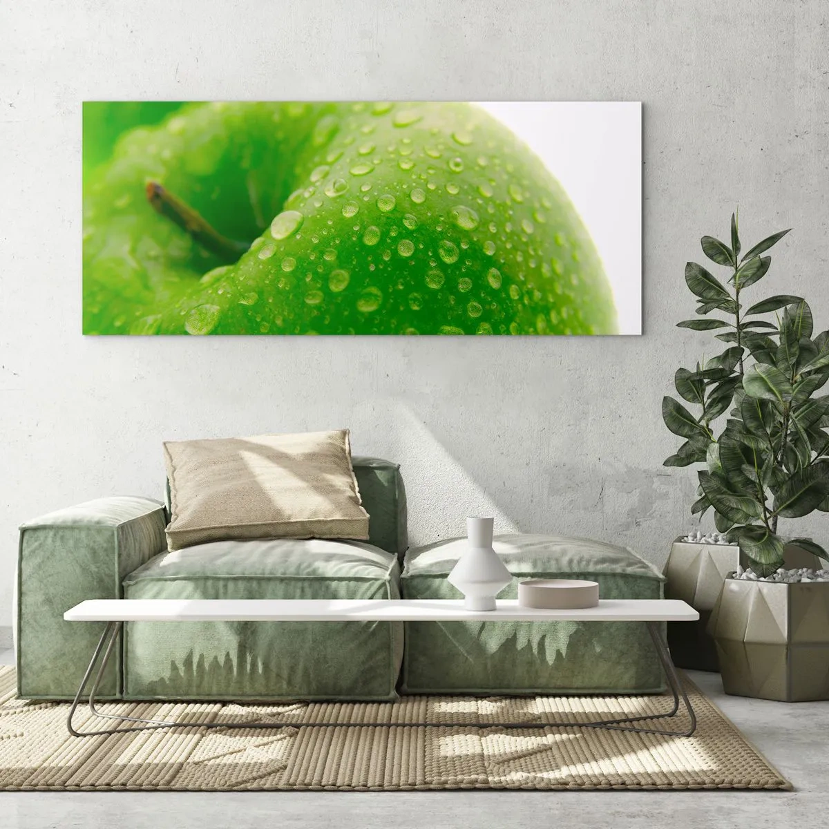 Obraz na szkle - Zielona chłodna świeżość - 90x30 cm