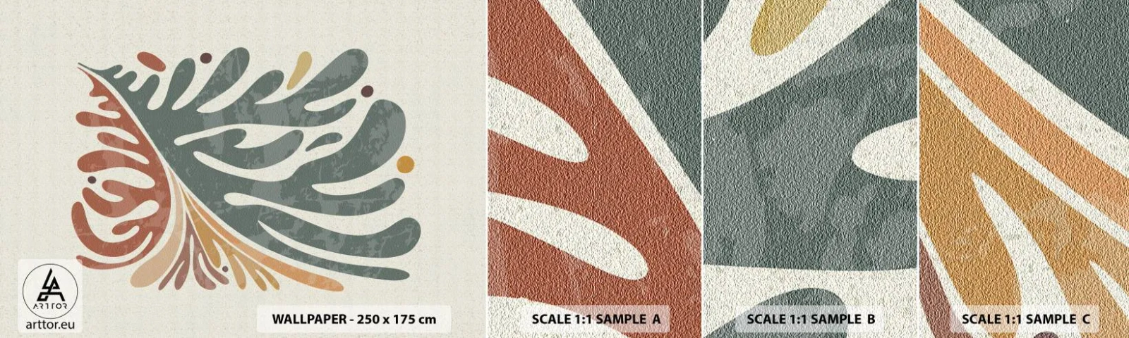 Fototapeta Próbka Standard Eco - Wielobarwny liść - Boho, Minimalizm, Sztuka - 100x30 cm