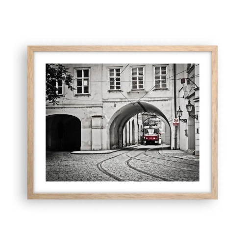 Plakat w ramie jasny dąb - Przez miejski labirynt - 50x40 cm