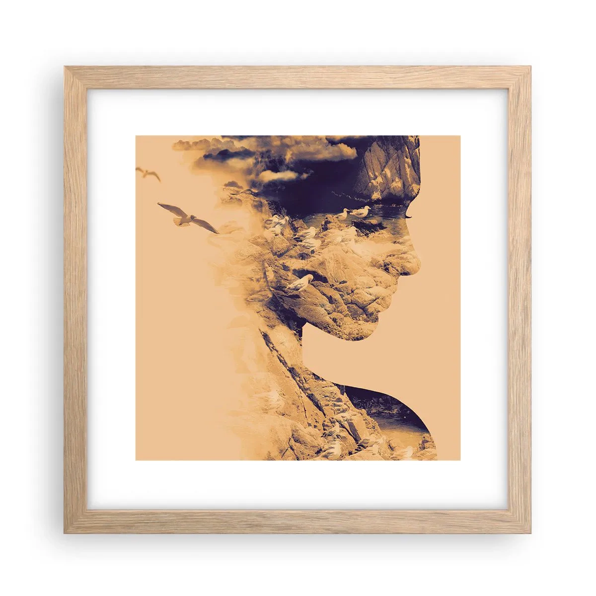 Plakat w ramie jasny dąb - Piękna z natury - 30x30 cm