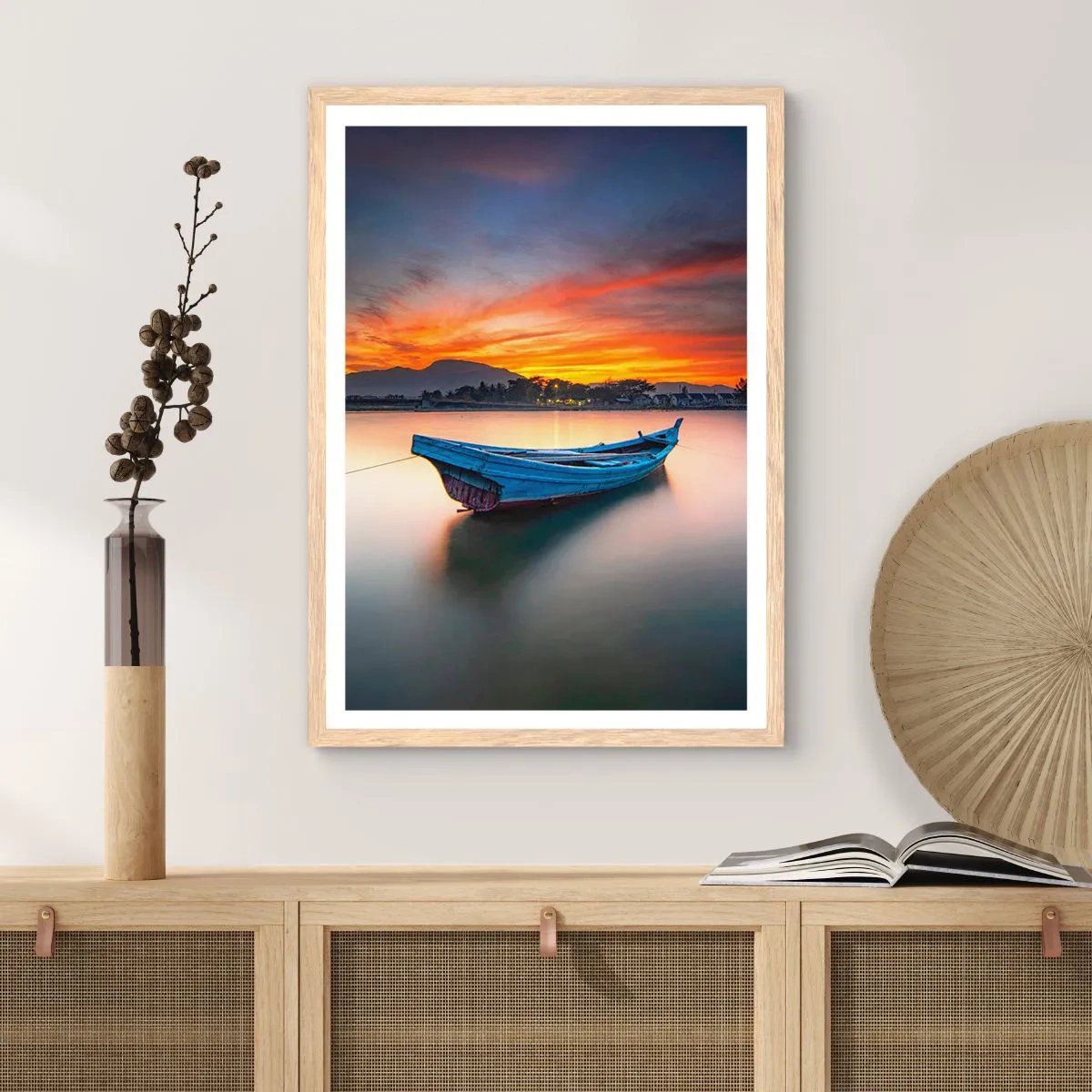 Plakat w ramie jasny dąb - Nadchodzi dobra noc - 50x70 cm