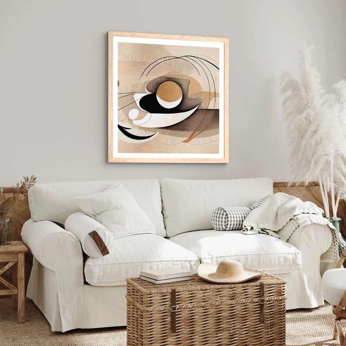 Plakat w ramie jasny dąb - Kompozycja: istota rzeczy - 30x30 cm