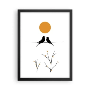 Plakat w czarnej ramie - Słowiczy wieczór - 30x40 cm