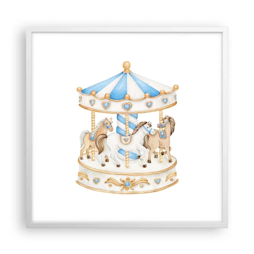 Plakat w białej ramie - Słodkie dzieciństwo - 60x60 cm