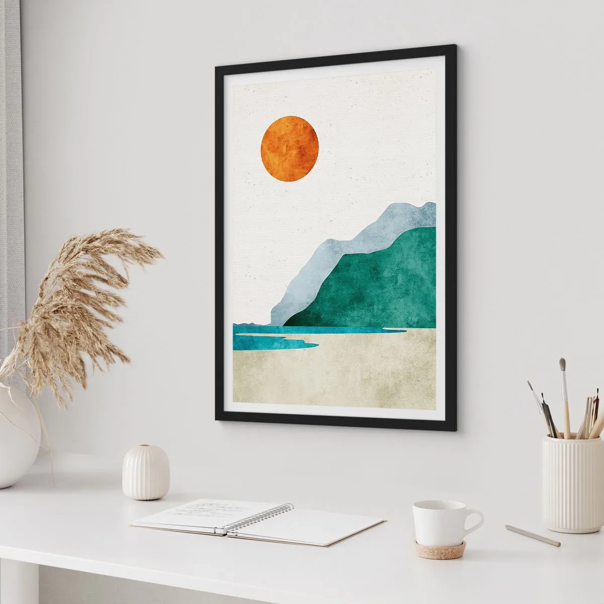 Plakat w czarnej ramie - Pejzaż jak należy - 40x50 cm