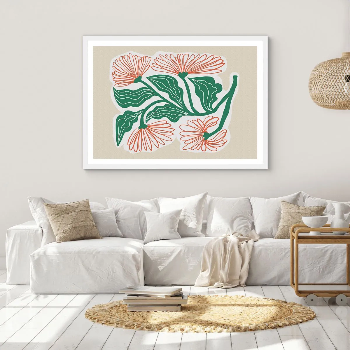 Plakat w białej ramie - Ludowe i nowoczesne - 50x40 cm