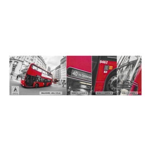 Fototapeta Próbka Premium Canvas - Londyn tradycyjnie - by bus - Miasto, Londyn, Czerwony Autobus - 100x30 cm