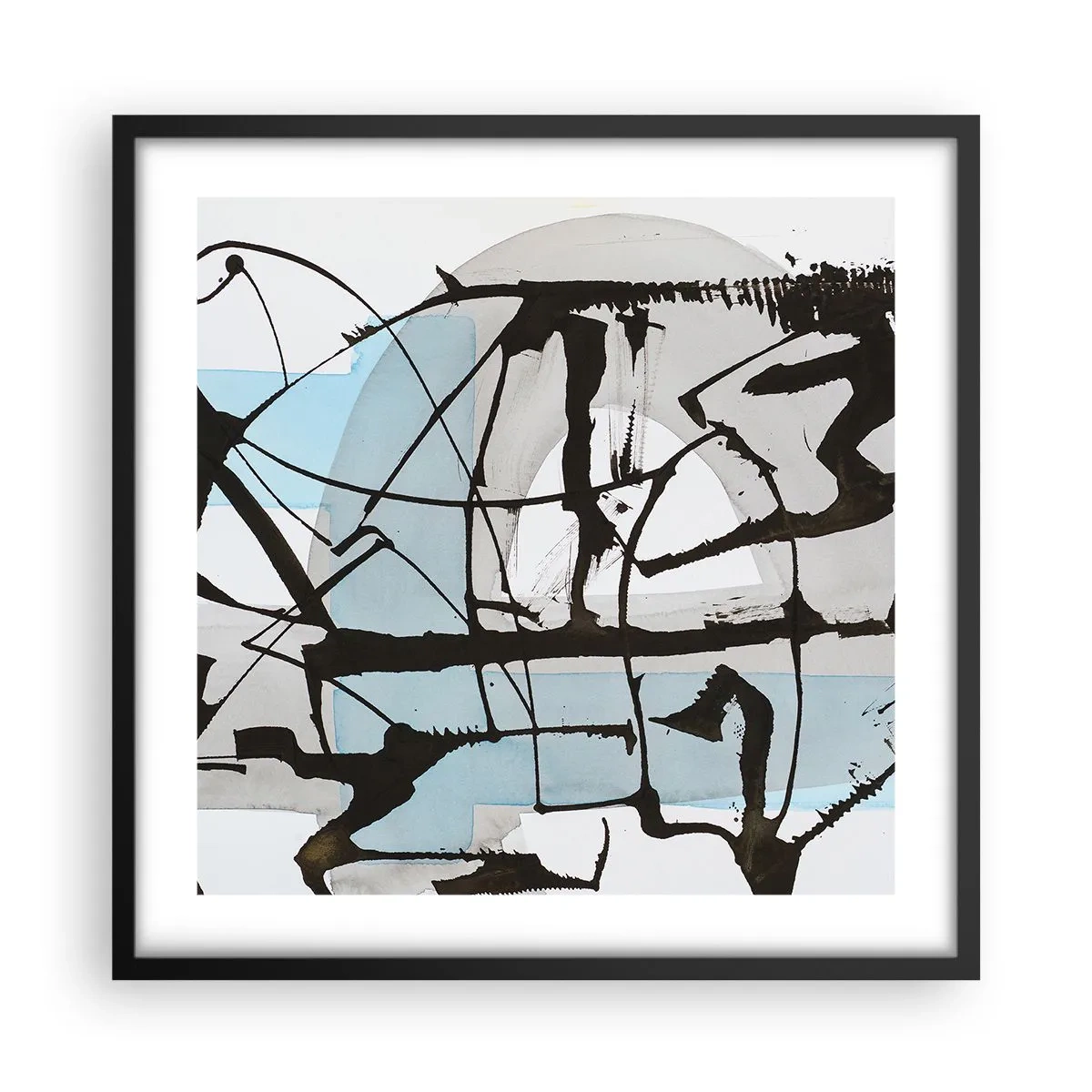 Plakat w czarnej ramie - Mimo wszystko błękitny - 50x50 cm