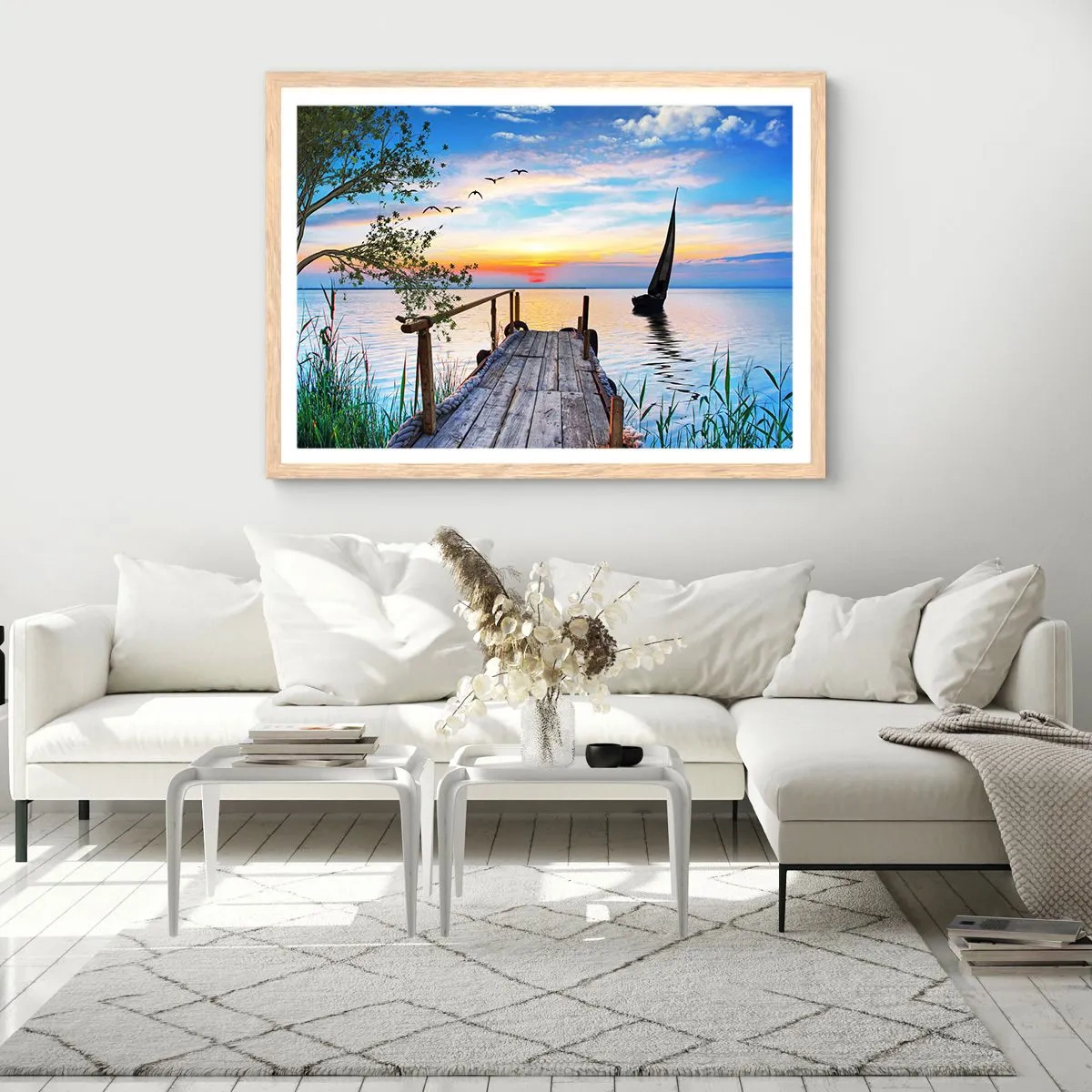 Plakat w ramie jasny dąb - Dobry wieczór - 91x61 cm