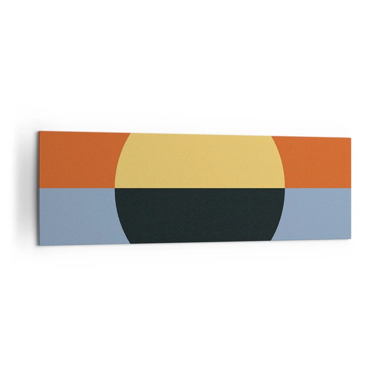 Obraz na płótnie - Abstrakcja geometryczna z kontrastowymi kolorami - 160x50cm - Kompozycja ciepła i chłodu - Nowoczesna dekoracja ścienna do salonu i sypialni ARTTOR