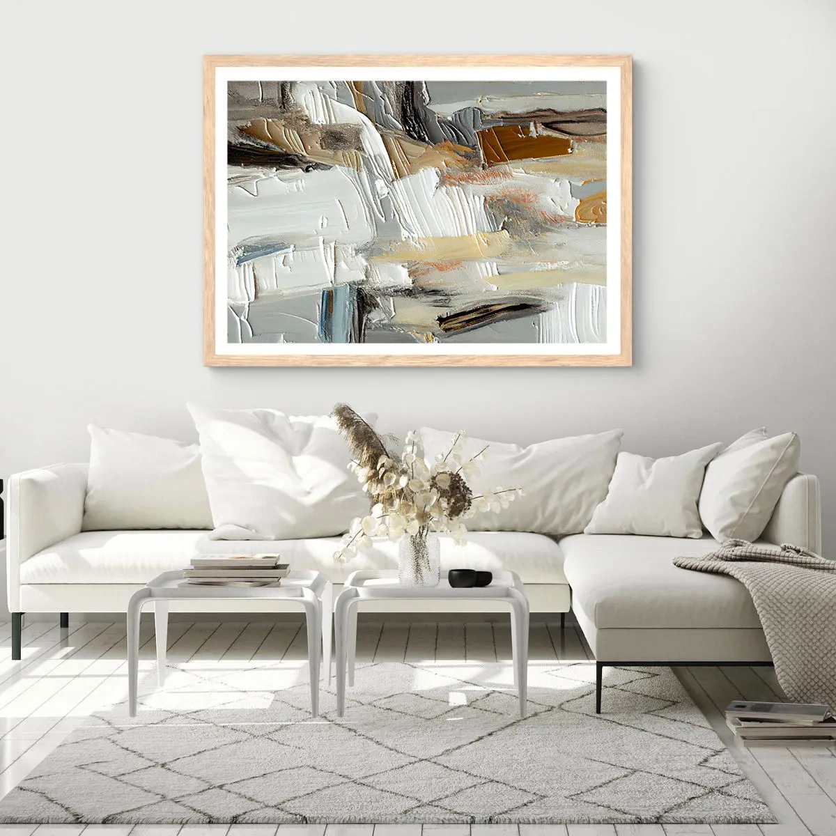 Plakat w ramie jasny dąb - Barwne nawarstwienia - 50x40 cm