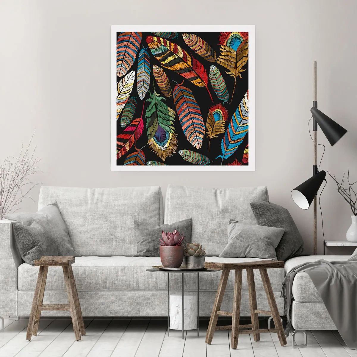 Plakat - Ptasi karnawał - 50x50 cm