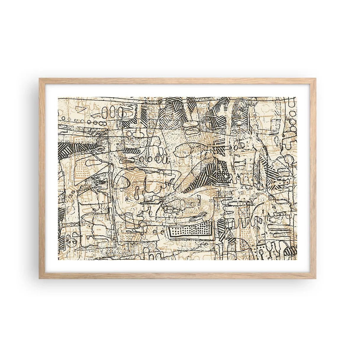 Plakat w ramie jasny dąb - Czeka na rozszyfrowanie - 70x50 cm