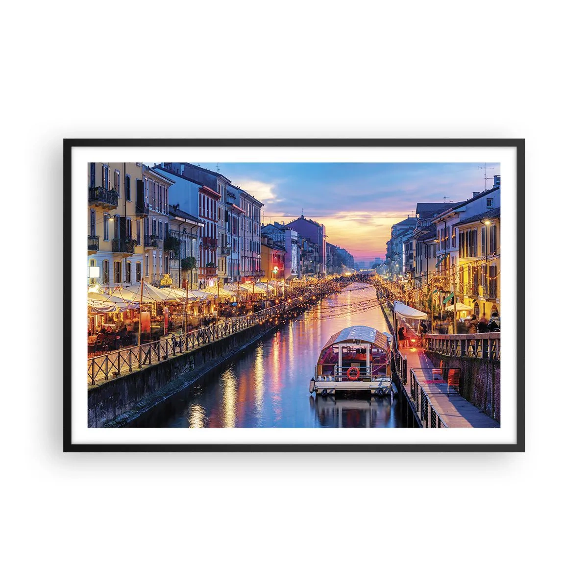 Plakat w czarnej ramie - Wieczór światła i zabawy - 91x61 cm