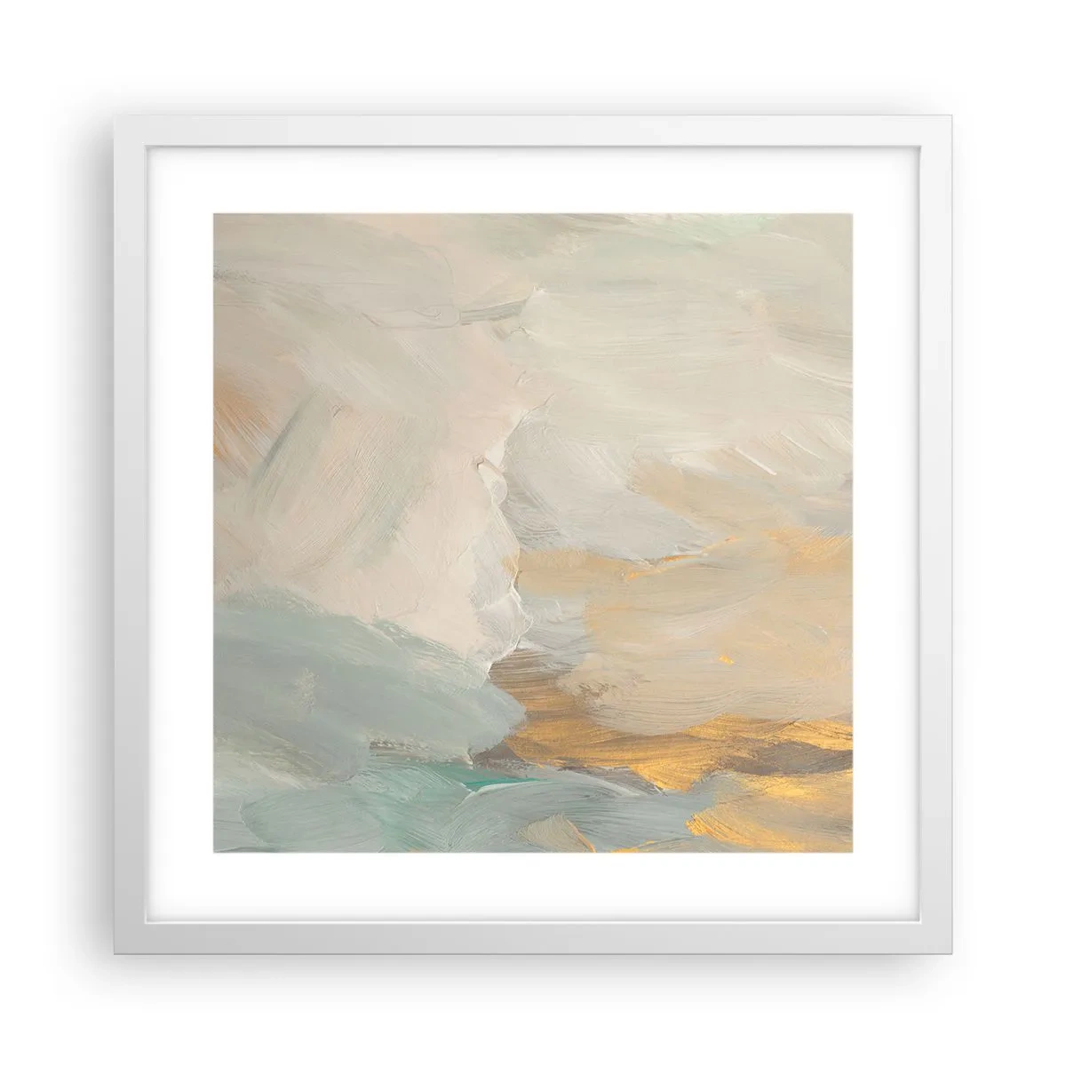 Plakat w białej ramie - Abstrakcja – kraina łagodności - 40x40 cm