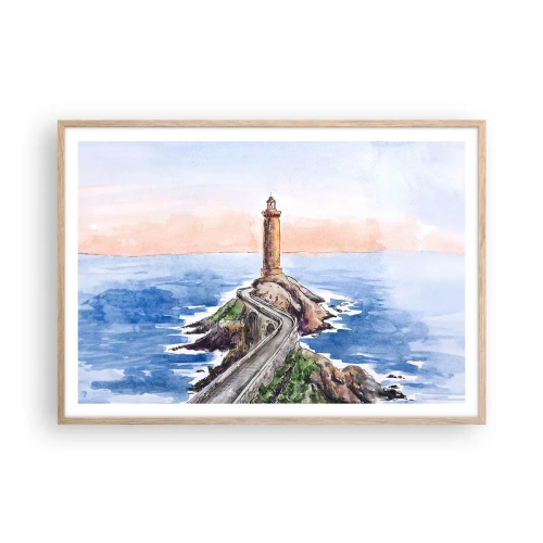 Plakat w ramie jasny dąb - Zwrócona ku morzu - 100x70 cm