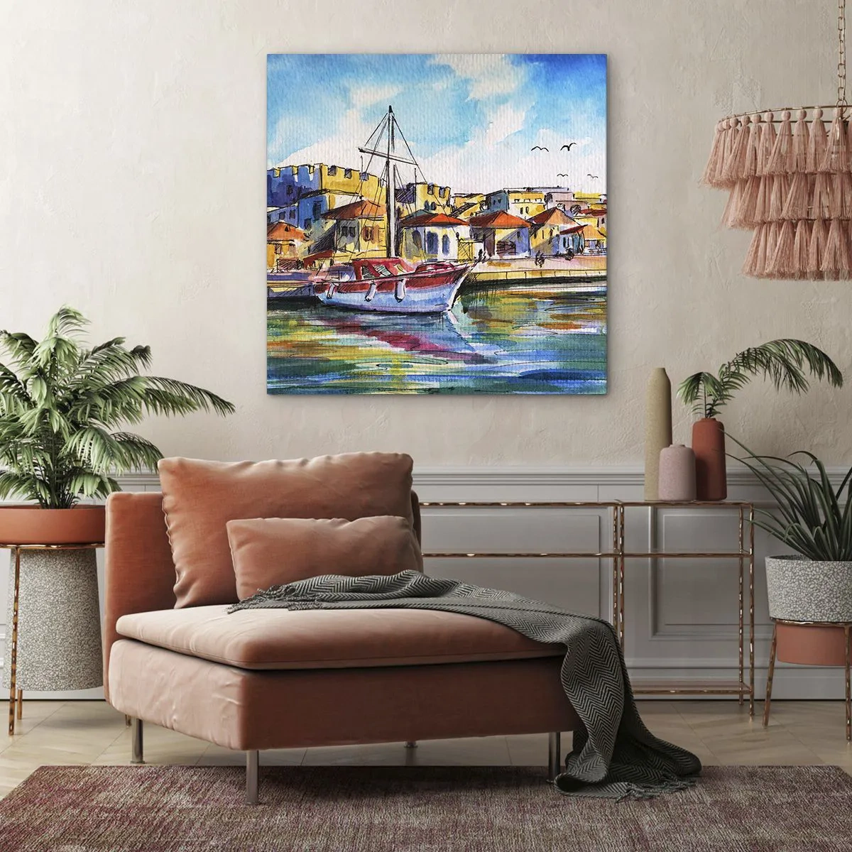 Obraz na płótnie - Tęczowe popołudnie - 70x70 cm