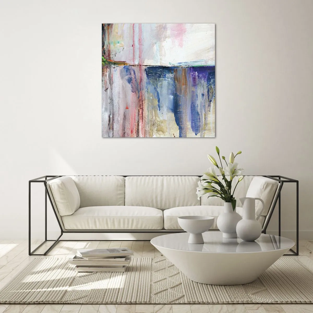 Obraz na szkle - Barwne wrażenia i skojarzenia - 70x70 cm