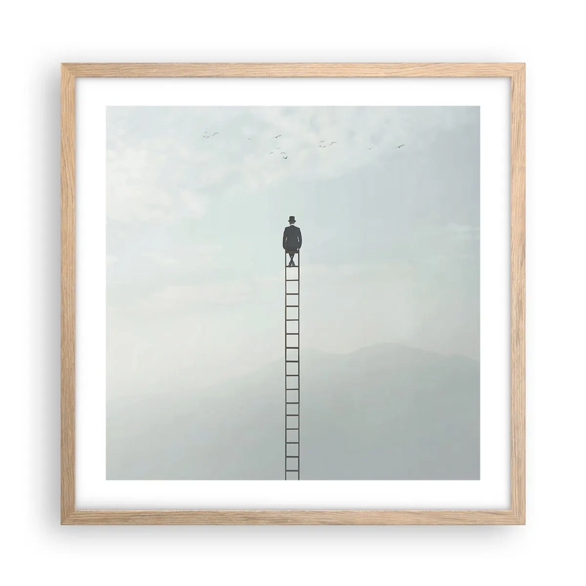 Plakat w ramie jasny dąb - Wznieś się ponadto - 50x50 cm