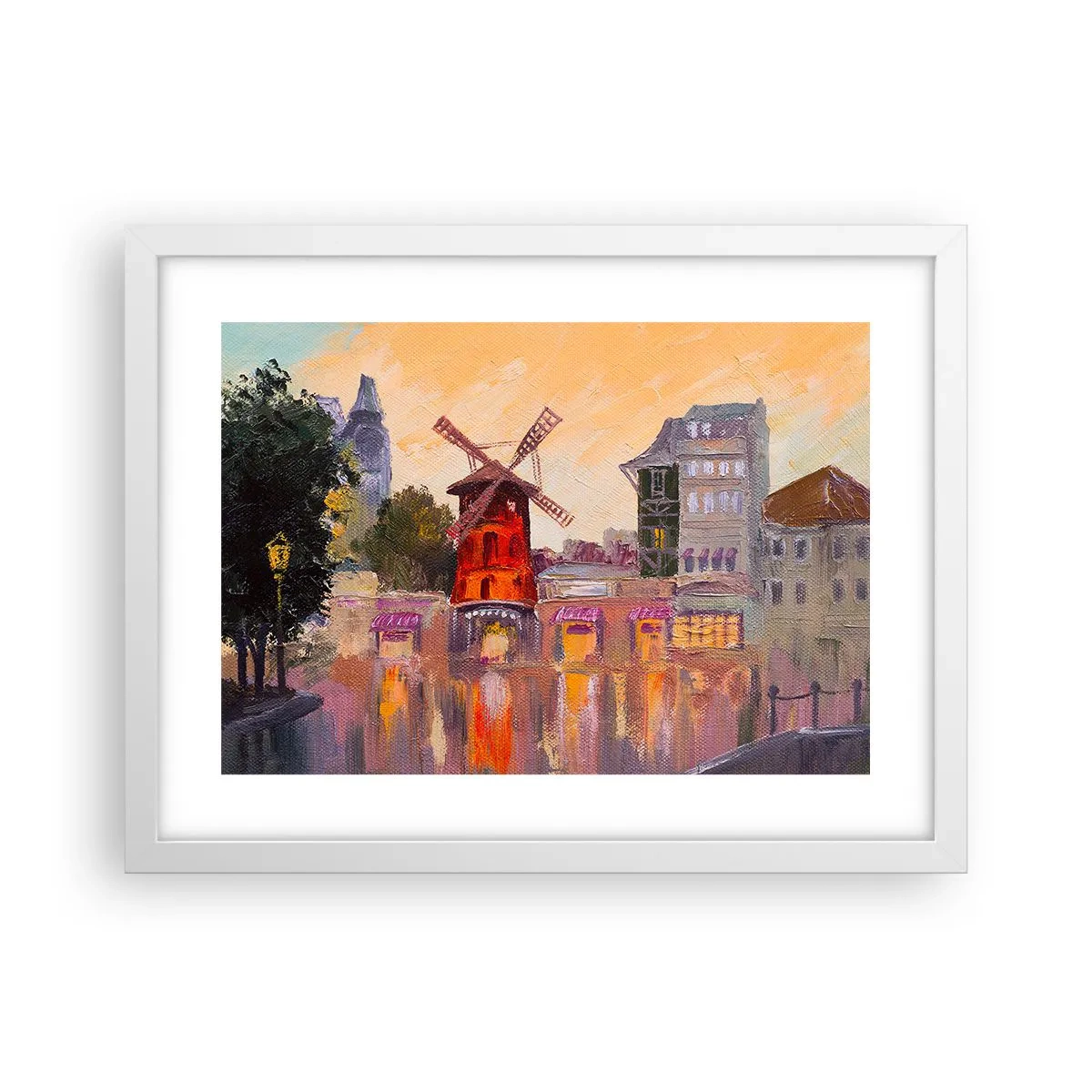 Plakat w białej ramie - Paryskie ikony – Moulin Rouge - 40x30 cm