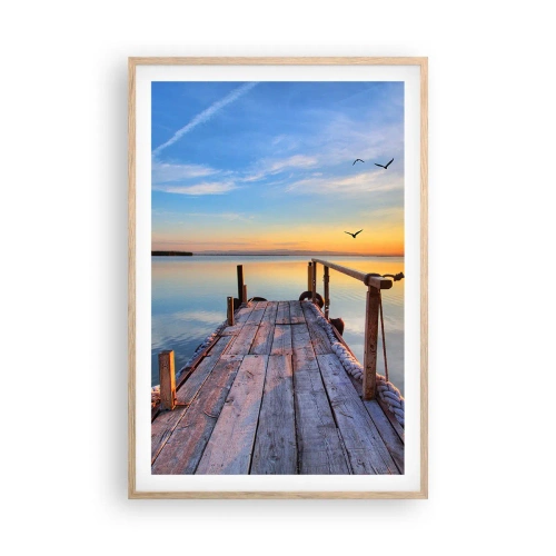 Plakat w ramie jasny dąb - Iść przed siebie ku słońcu - 61x91 cm