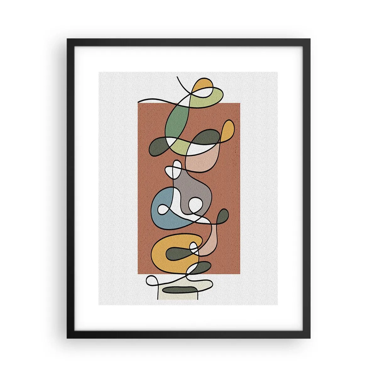 Plakat w czarnej ramie - Abstrakcja: kolorowy pląs - 40x50 cm