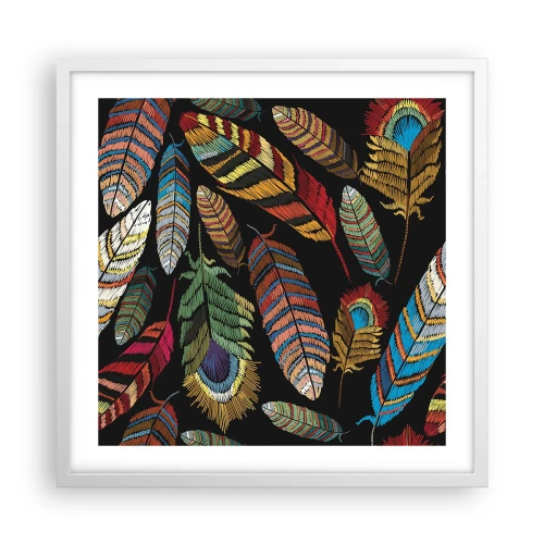 Plakat w białej ramie - Ptasi karnawał - 50x50 cm