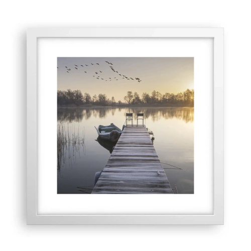 Plakat w białej ramie - Wrócę za jakiś czas - 30x30 cm