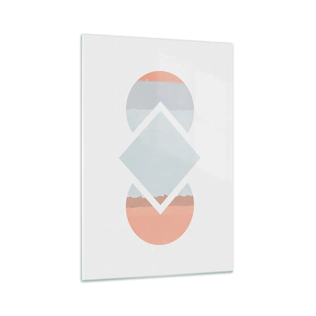 Obraz na szkle - Minimalistyczny obraz z geometrycznymi kształtami - 70x100cm - Sytuacja jest jasna - Nowoczesna dekoracja ścienna do salonu i sypialni ARTTOR