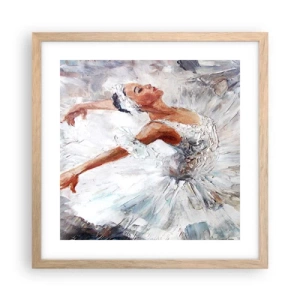 Plakat w ramie jasny dąb - Delikatna i lekka jak tiul - 40x40 cm