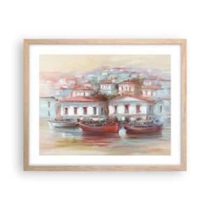 Plakat w ramie jasny dąb - Szczęśliwe miasteczko - 50x40 cm