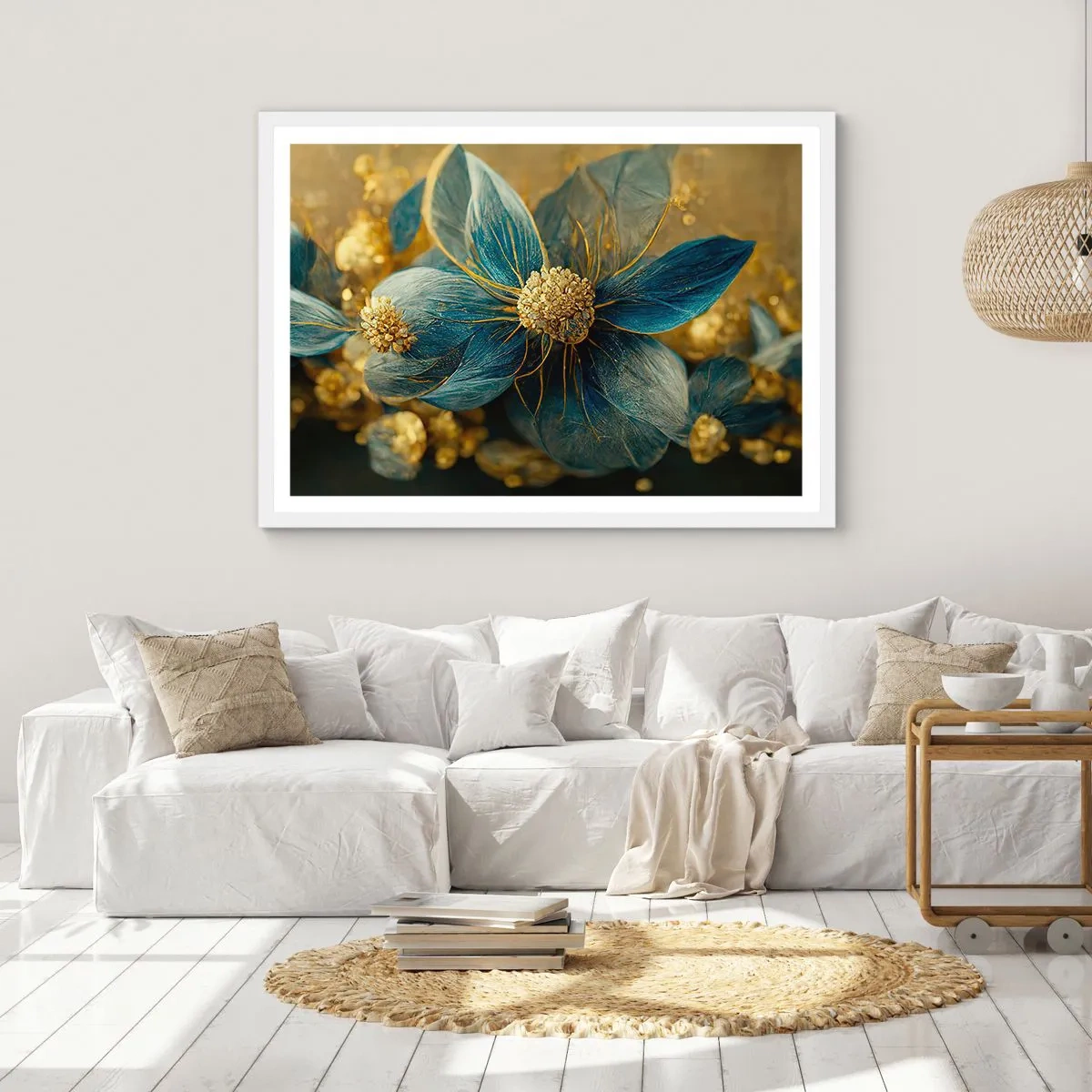 Plakat w białej ramie - Zakwitnąć złotem - 50x40 cm
