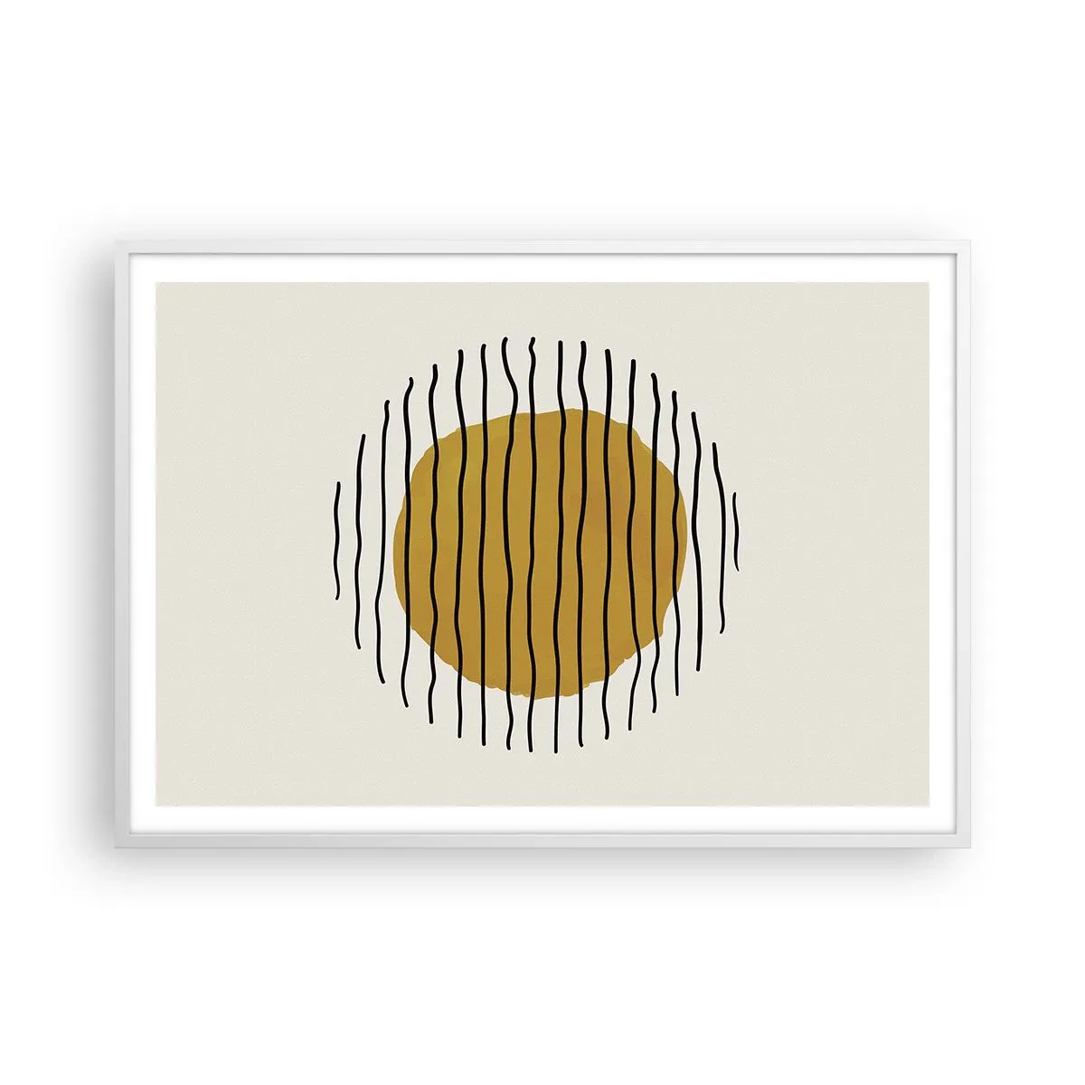 Plakat w białej ramie - Abstrakcja drżąca od żaru - 100x70 cm