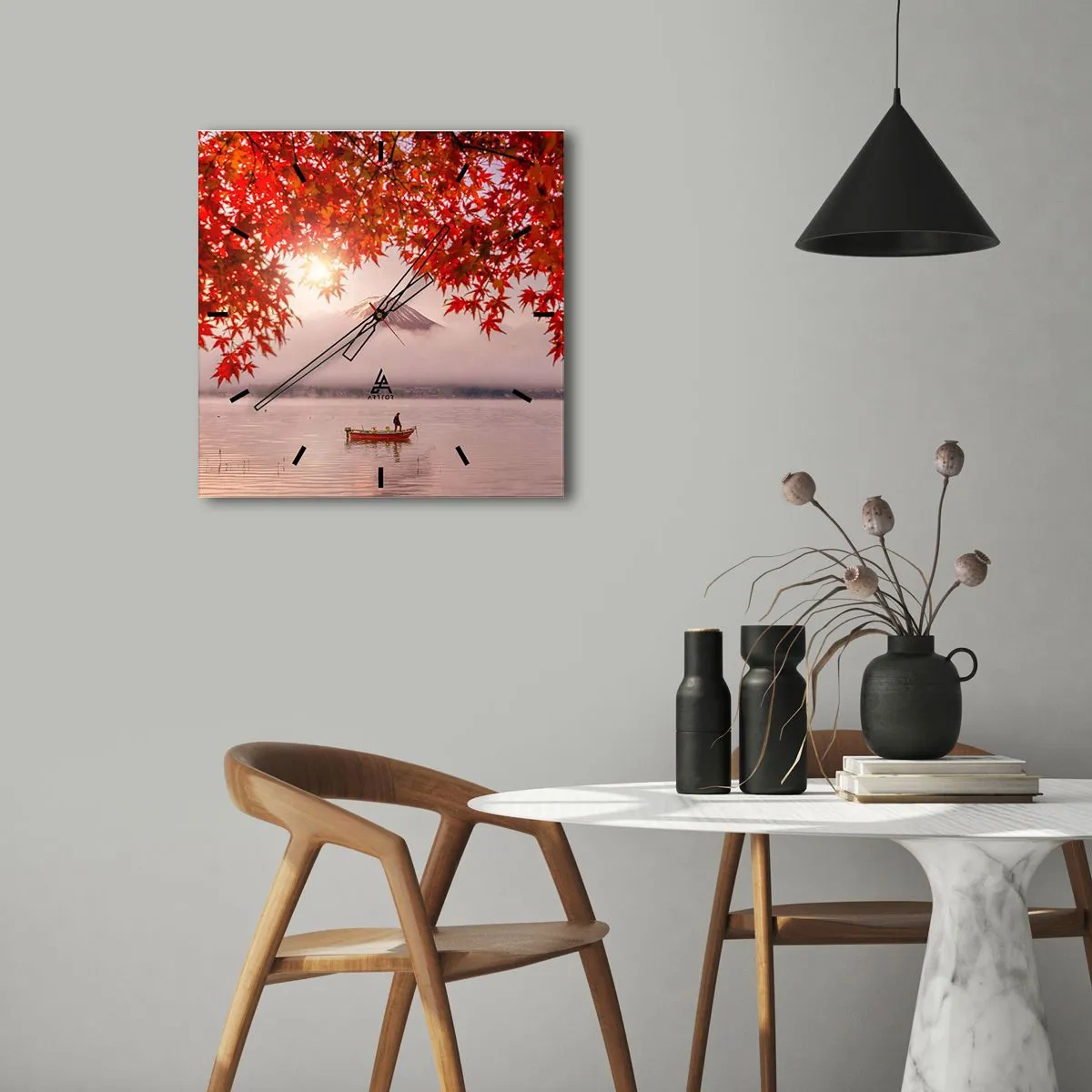 Zegar ścienny - W japońskim klimacie - 40x40 cm