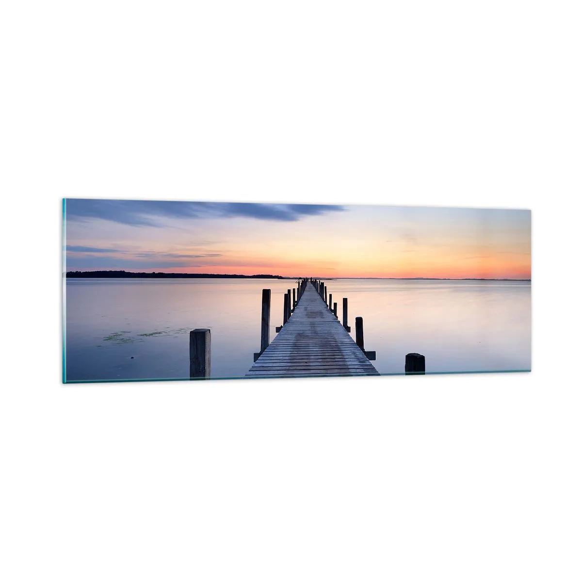 Obraz na szkle - Spokój pogodnego zmierzchu - 90x30 cm