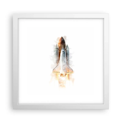 Plakat w białej ramie - Odkrywcy na start - 30x30 cm