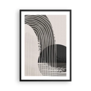 Plakat w czarnej ramie - Minimalistyczna abstrakcja w czerni i bieli - 50x70cm - Tam i z powrotem - Nowoczesna dekoracja ścienna do salonu i sypialni ARTTOR