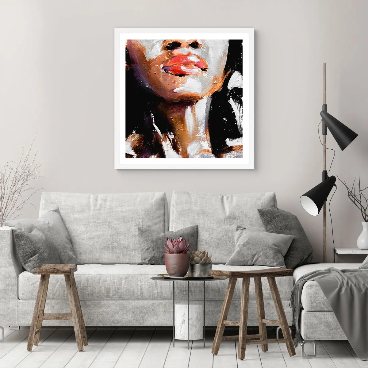 Plakat w białej ramie - Duma bez uprzedzeń - 60x60 cm