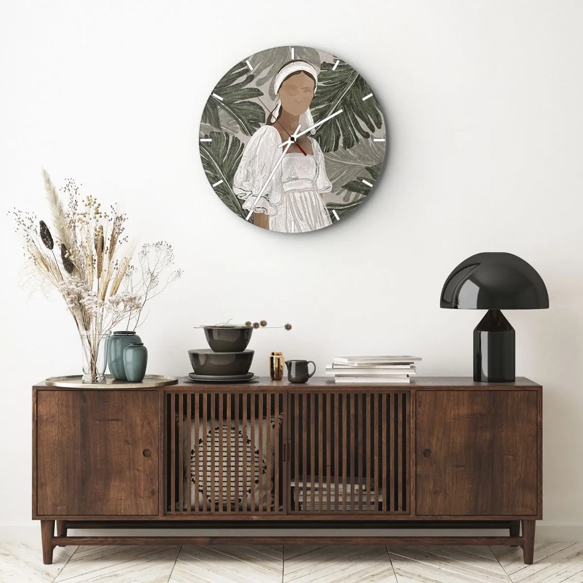 Zegar ścienny - Portret egzotyczny - 40x40 cm