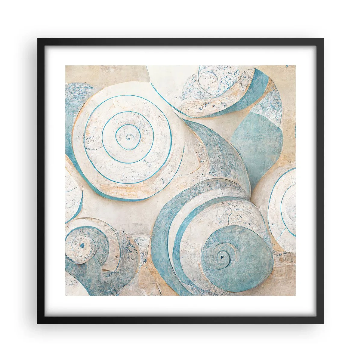 Plakat w czarnej ramie - Co kryje muszla? - 50x50 cm