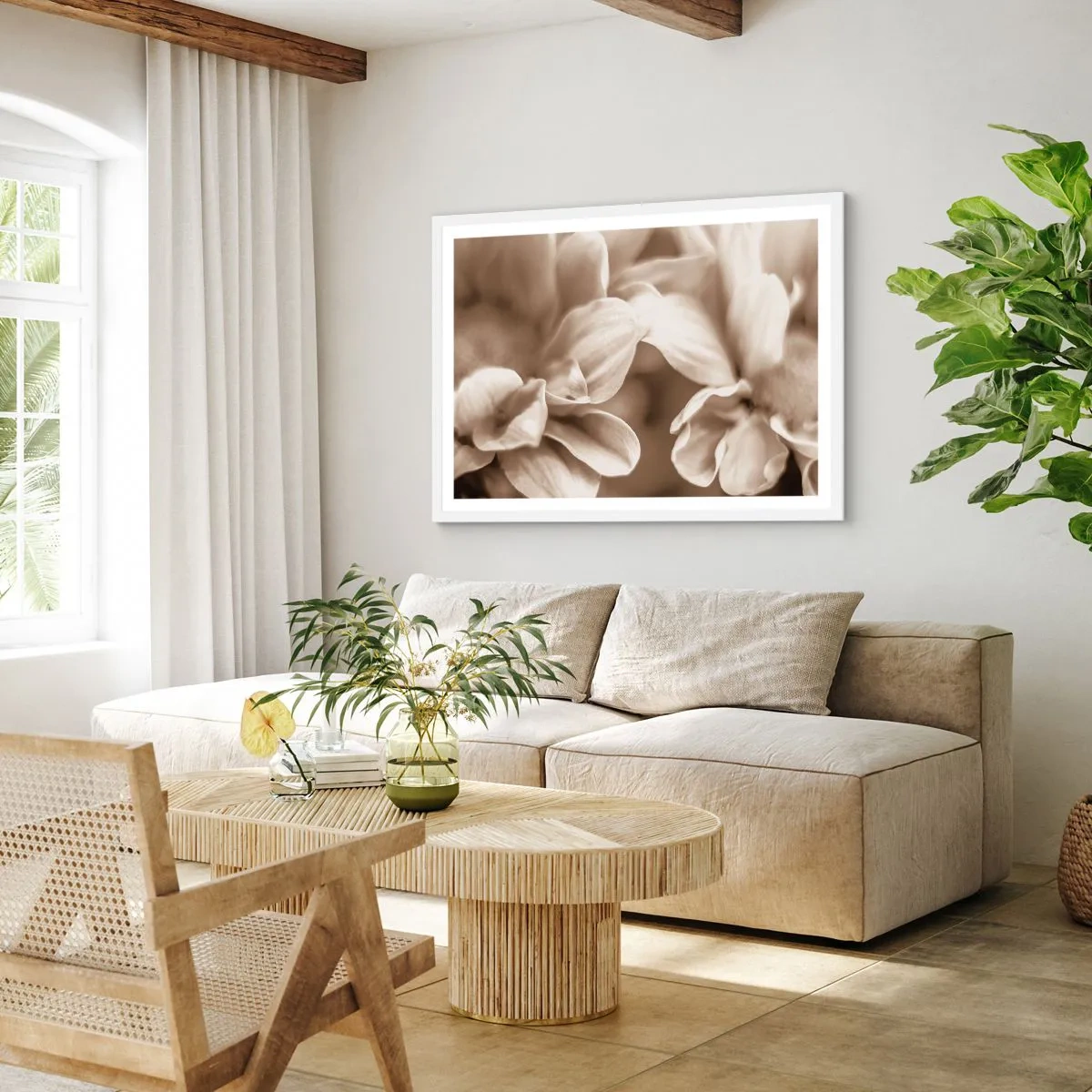 Plakat w białej ramie - Łagodne jak uśmiech - 50x40 cm