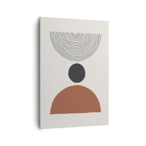 Obraz na płótnie - Abstrakcyjne figury geometryczne w ciepłych barwach - 70x100cm - W centrum uwagi - Nowoczesna dekoracja ścienna do salonu i sypialni ARTTOR