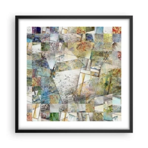 Plakat w czarnej ramie - Geometryczne przetasowanie - 50x50 cm