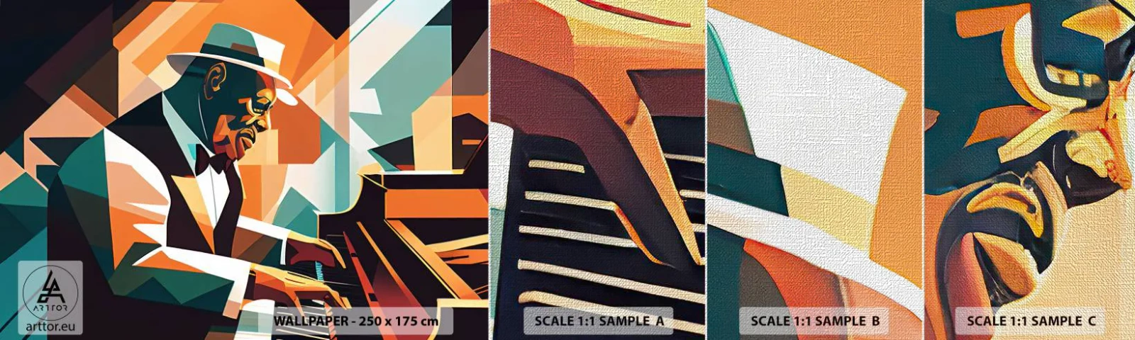 Fototapeta Próbka Premium Canvas - Cały ten jazz - Fortepian, Pianino, Kubizm - 100x30 cm